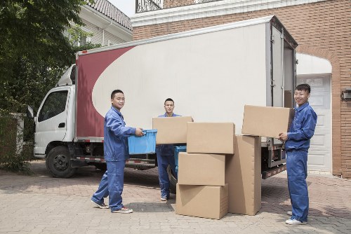 Packed household belongings ready for storage in Sutton