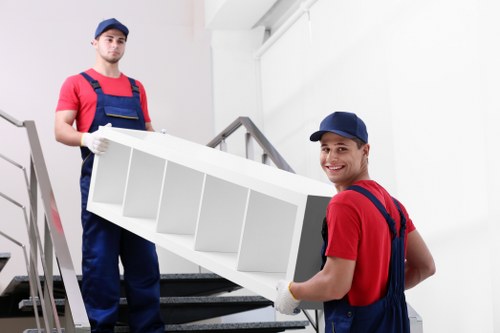 Students using storage boxes for student storage in Sutton