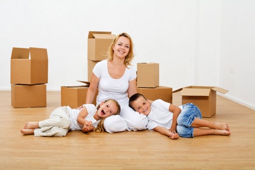 Wrapped furniture ready for long-term storage in Sutton